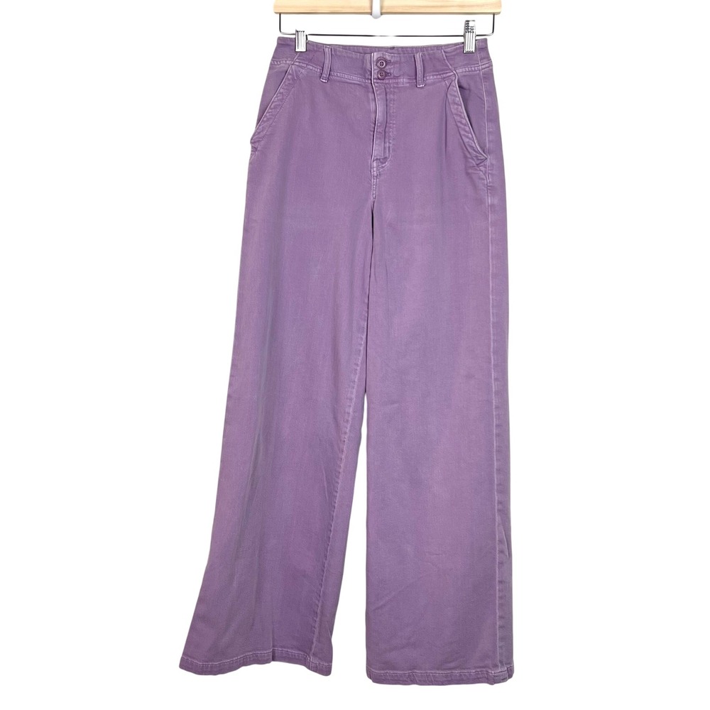 American Eagle Purple Super High Rise Baggy Wide Leg Pants Womens 2 Regular